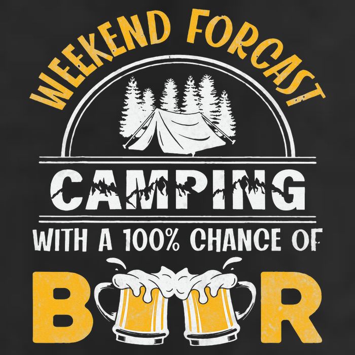 Weekend Forcast Camping With A 100 Chance Of Beer Vintage Golf Towel