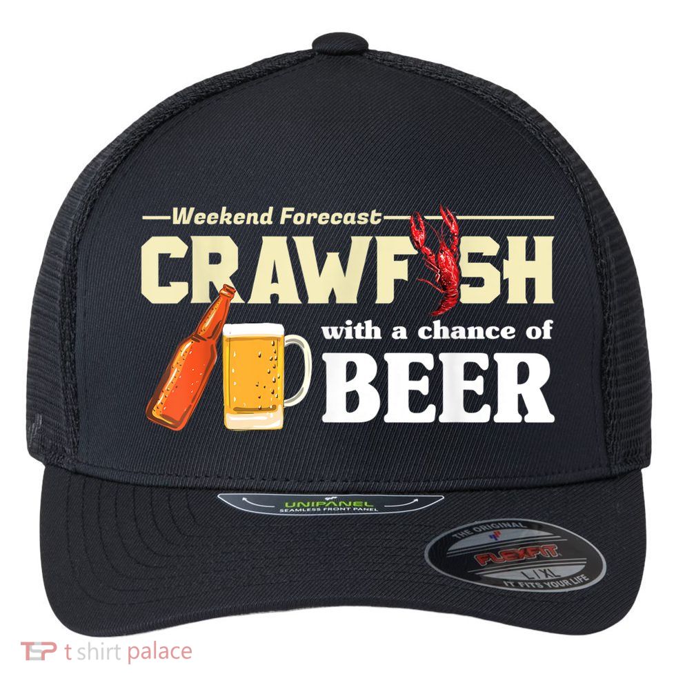 Weekend Forecast Crawfish With A Chance Of Beer Flexfit Unipanel Trucker Cap