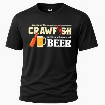 Weekend Forecast Crawfish With A Chance Of Beer Performance Shirt