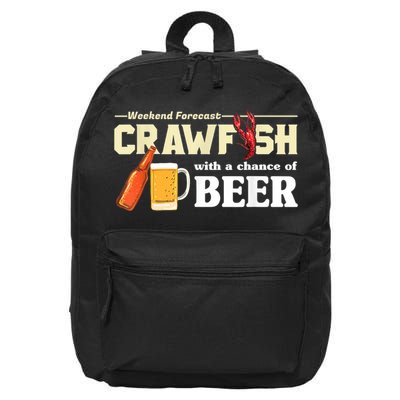 Weekend Forecast Crawfish With A Chance Of Beer 16 in Basic Backpack
