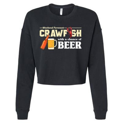 Weekend Forecast Crawfish With A Chance Of Beer Cropped Pullover Crew