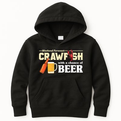 Weekend Forecast Crawfish With A Chance Of Beer Kids Hoodie
