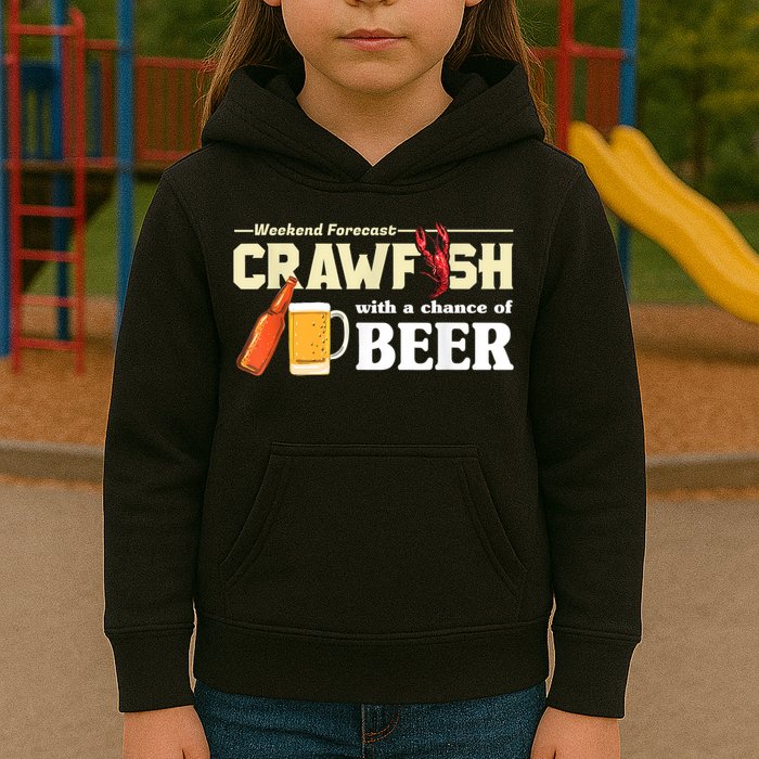 Weekend Forecast Crawfish With A Chance Of Beer Kids Hoodie