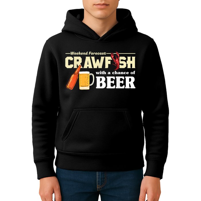 Weekend Forecast Crawfish With A Chance Of Beer Kids Hoodie