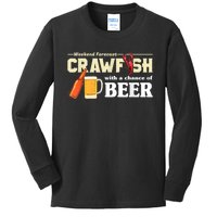 Weekend Forecast Crawfish With A Chance Of Beer Kids Long Sleeve Shirt