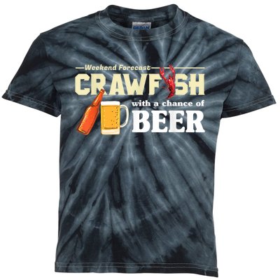 Weekend Forecast Crawfish With A Chance Of Beer Kids Tie-Dye T-Shirt