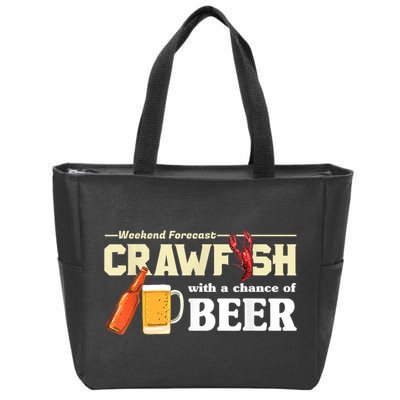 Weekend Forecast Crawfish With A Chance Of Beer Zip Tote Bag
