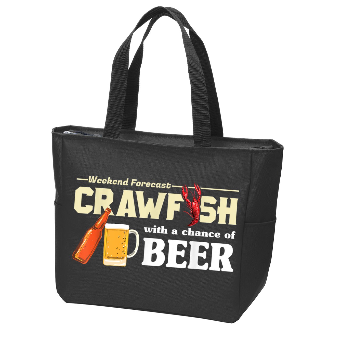 Weekend Forecast Crawfish With A Chance Of Beer Zip Tote Bag