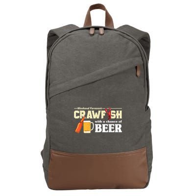 Weekend Forecast Crawfish With A Chance Of Beer Cotton Canvas Backpack