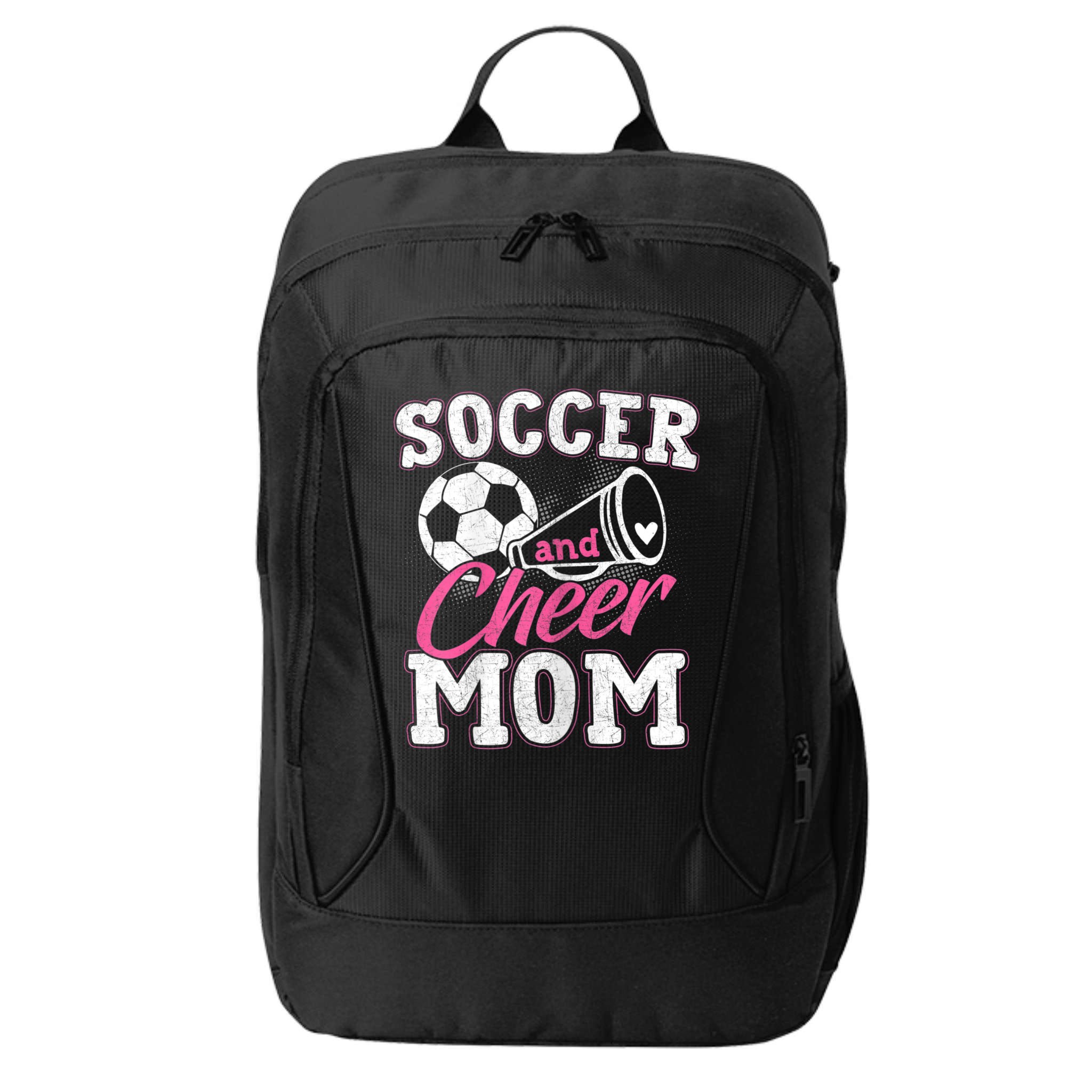 Womens Funny Cheerleading Mom Soccer And Cheer Mom City Backpack