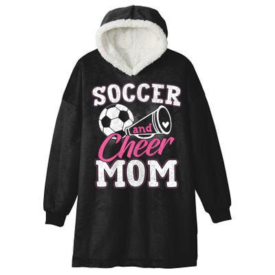 Womens Funny Cheerleading Mom Soccer And Cheer Mom Hooded Wearable Blanket