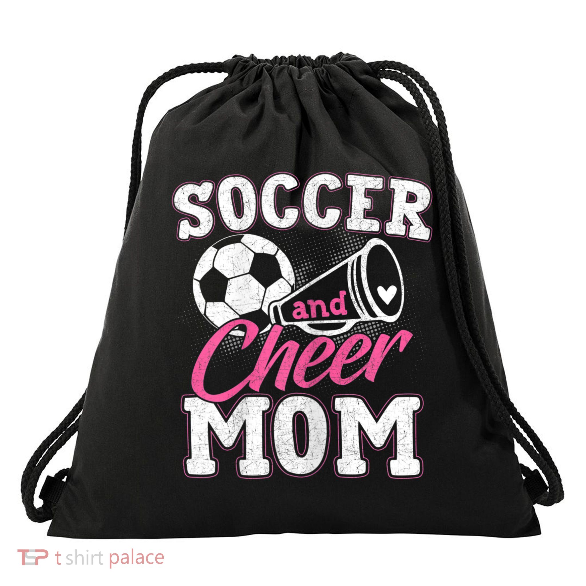 Womens Funny Cheerleading Mom Soccer And Cheer Mom Drawstring Bag