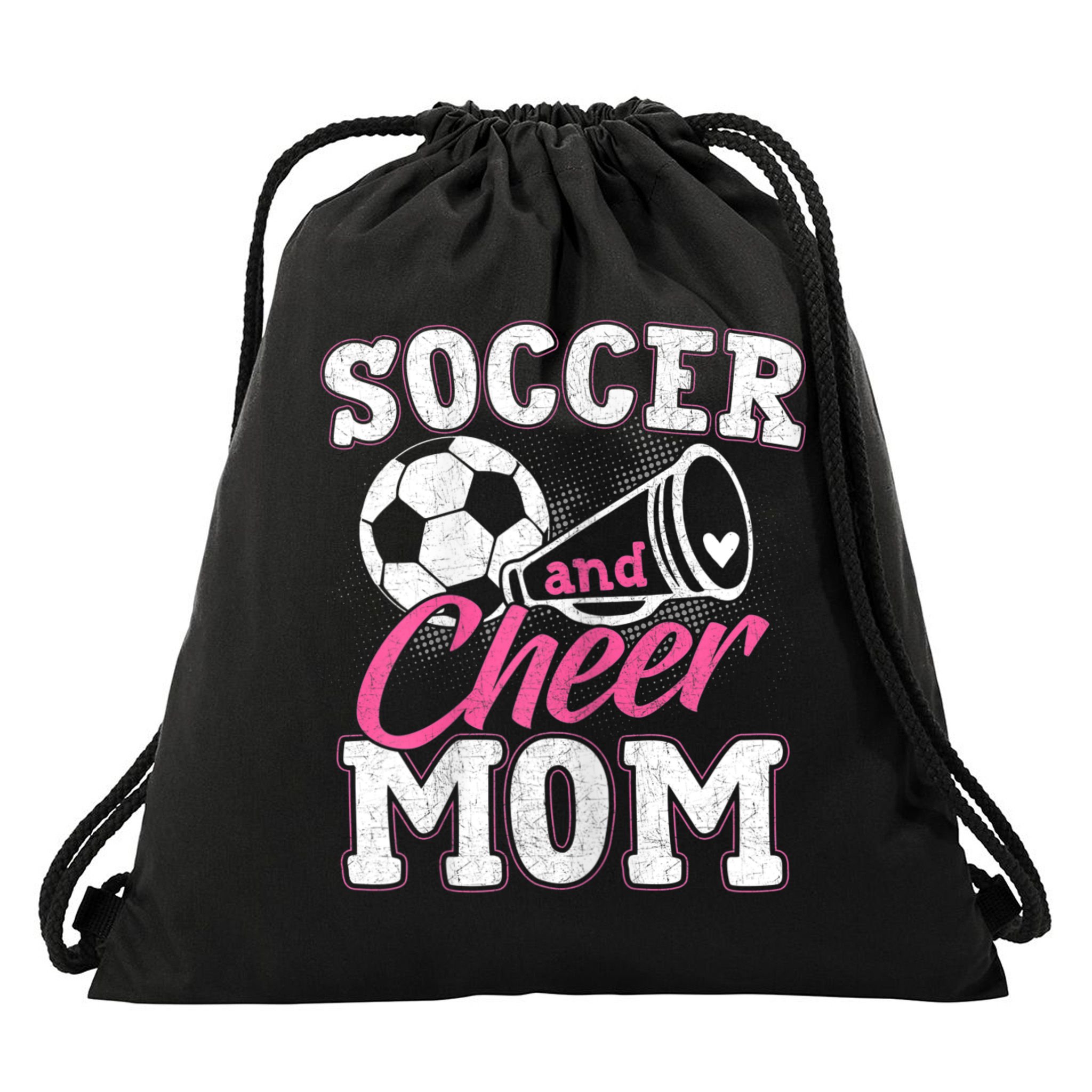 Womens Funny Cheerleading Mom Soccer And Cheer Mom Drawstring Bag