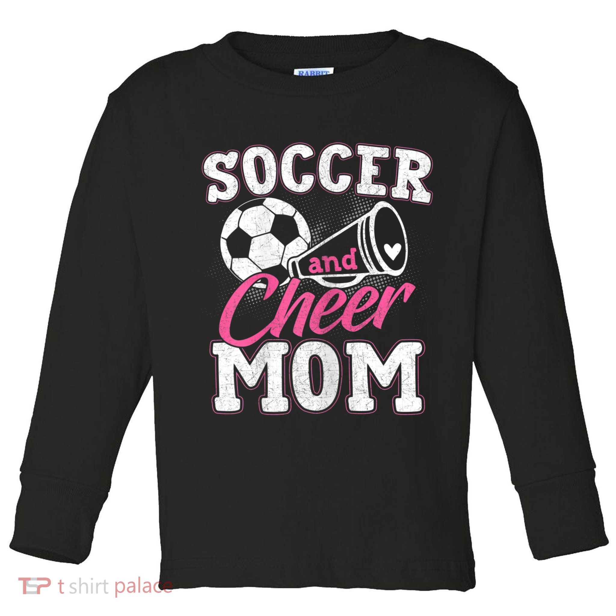 Womens Funny Cheerleading Mom Soccer And Cheer Mom Toddler Long Sleeve Shirt