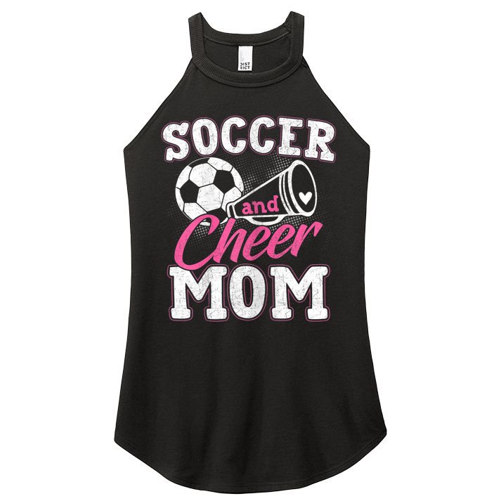 Womens Funny Cheerleading Mom Soccer And Cheer Mom Women's Perfect Tri Rocker Tank