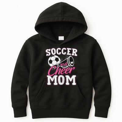 Womens Funny Cheerleading Mom Soccer And Cheer Mom Kids Hoodie