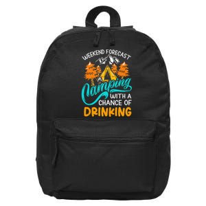 Weekend Forecast Camping With A Chance Of Drinking 16 in Basic Backpack