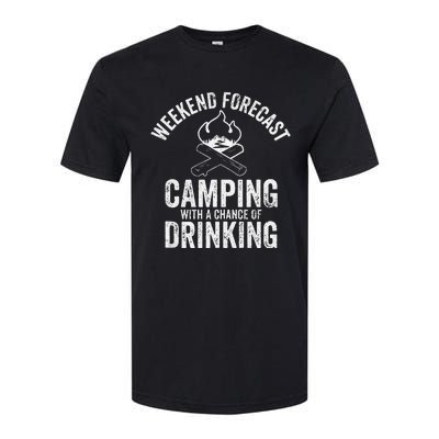 Weekend Forecast Camping With A Chance Of Drinking Softstyle CVC T-Shirt