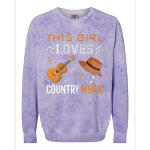 Womens Funny Cowgirl Hat Country Music Lover Women Colorblast Crewneck Sweatshirt