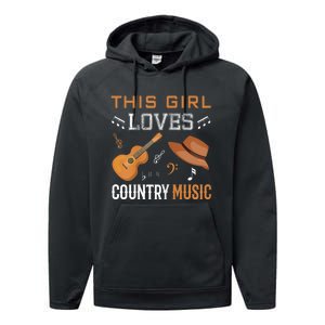 Womens Funny Cowgirl Hat Country Music Lover Women Performance Fleece Hoodie