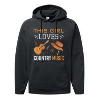 Womens Funny Cowgirl Hat Country Music Lover Women Performance Fleece Hoodie