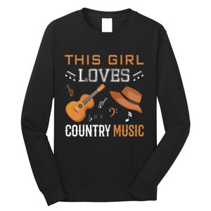 Womens Funny Cowgirl Hat Country Music Lover Women Long Sleeve Shirt