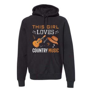 Womens Funny Cowgirl Hat Country Music Lover Women Premium Hoodie