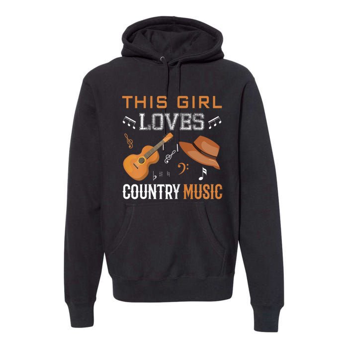 Womens Funny Cowgirl Hat Country Music Lover Women Premium Hoodie