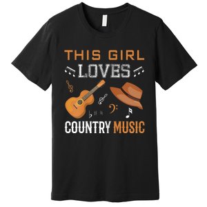 Womens Funny Cowgirl Hat Country Music Lover Women Premium T-Shirt