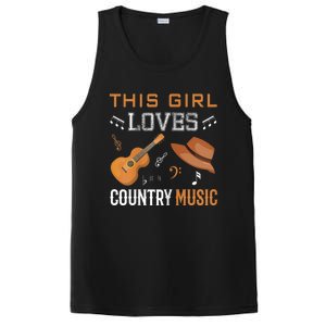 Womens Funny Cowgirl Hat Country Music Lover Women PosiCharge Competitor Tank