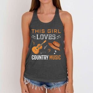 Womens Funny Cowgirl Hat Country Music Lover Women Women's Knotted Racerback Tank