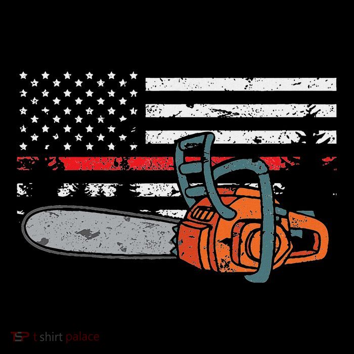 Wildland Firefighter Chainsaw Red Line American Flag Backpack