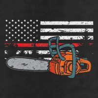 Wildland Firefighter Chainsaw Red Line American Flag Golf Towel