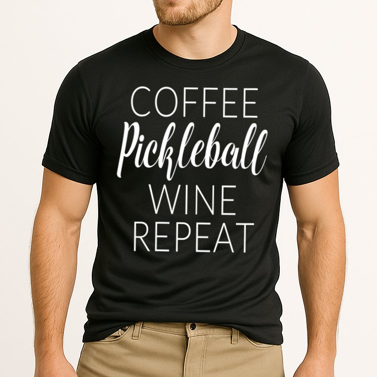 Womens Funny Coffee Pickleball Wine Repeat Gift VNeck TShirt Cooling Performance Crew T-Shirt