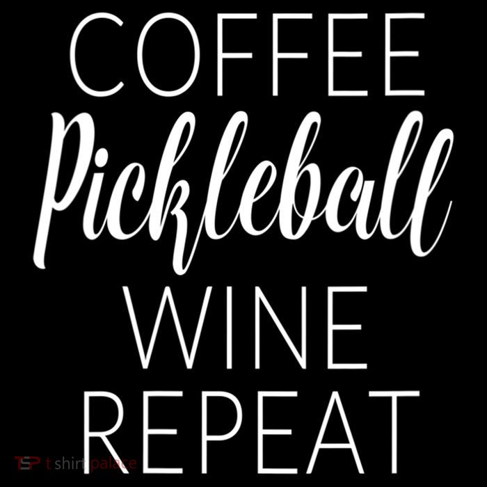 Womens Funny Coffee Pickleball Wine Repeat Gift VNeck TShirt Womens T-Shirt