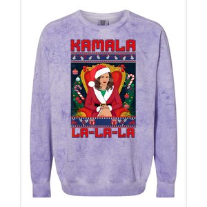 Women Funny Christmas Comma La Kamala Harris 2024 Xmas Gift Colorblast Crewneck Sweatshirt