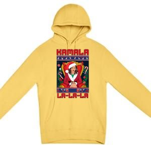 Women Funny Christmas Comma La Kamala Harris 2024 Xmas Gift Premium Pullover Hoodie