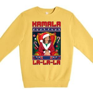 Women Funny Christmas Comma La Kamala Harris 2024 Xmas Gift Premium Crewneck Sweatshirt