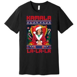 Women Funny Christmas Comma La Kamala Harris 2024 Xmas Gift Premium T-Shirt