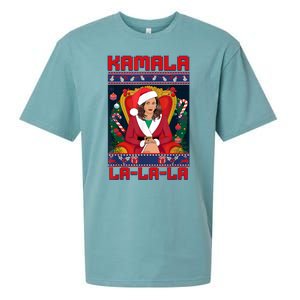 Women Funny Christmas Comma La Kamala Harris 2024 Xmas Gift Sueded Cloud Jersey T-Shirt