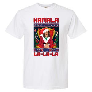 Women Funny Christmas Comma La Kamala Harris 2024 Xmas Gift Garment-Dyed Heavyweight T-Shirt