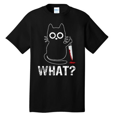 What Funny Cat With Knife Tall T-Shirt