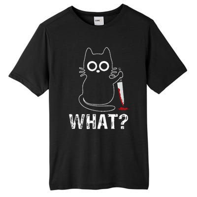 What Funny Cat With Knife Tall Fusion ChromaSoft Performance T-Shirt