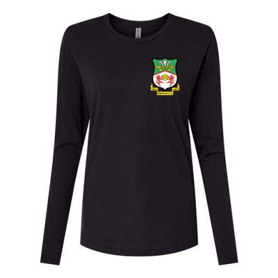 Wrexham Football Club Pocket Logo Womens Cotton Relaxed Long Sleeve T-Shirt