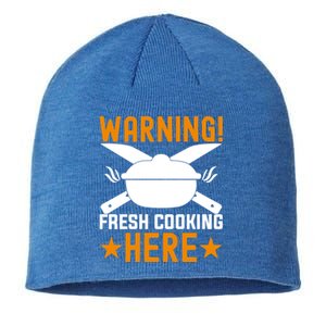 Warning! Fresh Cooking Here I Cooking Great Gift Sustainable Beanie