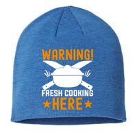 Warning! Fresh Cooking Here I Cooking Great Gift Sustainable Beanie