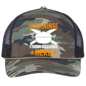 Warning! Fresh Cooking Here I Cooking Great Gift Retro Rope Trucker Hat Cap