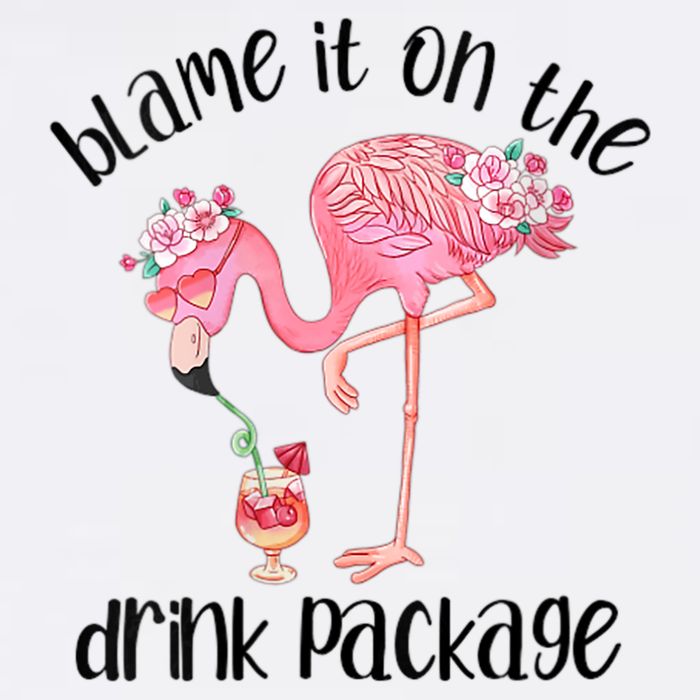 Womens Flamingo Cruise Blame It On The Drink Package Drinking Booze VNeck Trucker Hat