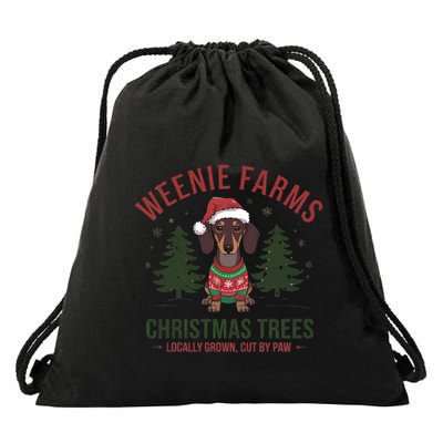 Weenie Farms Christmas Trees Dachshund Wiener Dog Cool Gift Drawstring Bag