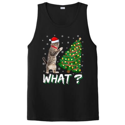 What Funny Cat Pushing Christmas Tree Over Cat Xmas Cool Gift PosiCharge Competitor Tank